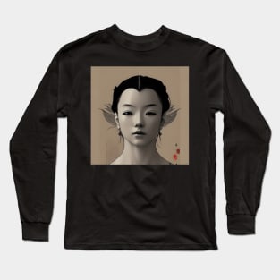 Beaux Animes Art, Ukiyo-e Anime Girl Illustration Design Long Sleeve T-Shirt